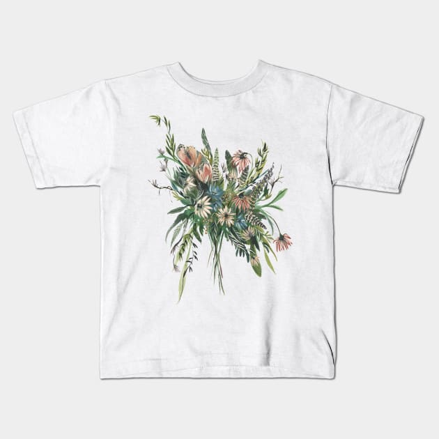 Wildflower Olivia Kids T-Shirt by themintgardener